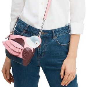 KATE SPADE LOVE BIRDS BAG Pink White Leather Crossbody Rare BNWT Limited